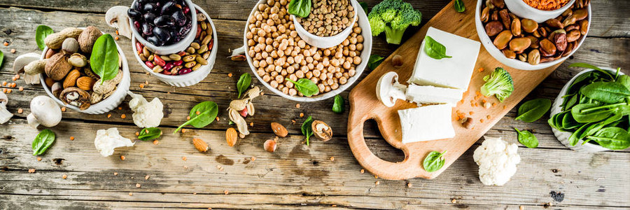 健康的植物纯素食品素食蛋白来源图片