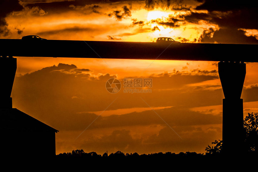 马里兰州所罗门斯岛日落时在帕图片