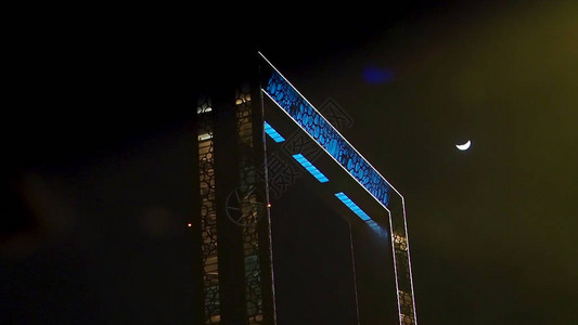 阿拉伯联合酋长国迪拜夜间框架建筑图片