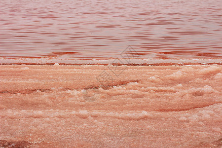美丽的红水和湖盐图片