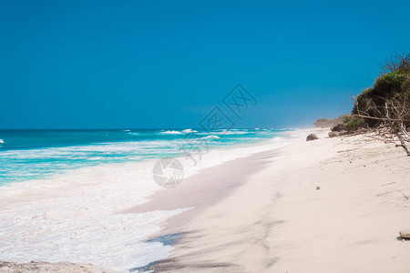 热带沙滩有蓝图片