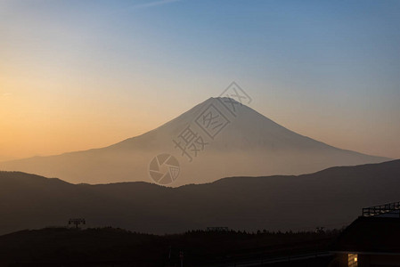 富士山日本大涌谷的富士山景背景