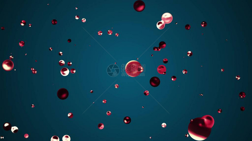 空间数字化的多彩液态金属水泡图片