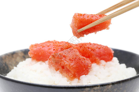 日本人的食物煮白米饭与卡拉希门太子图片