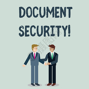 显示文档安全书写说明重要文件归档或存储方式的商业概念商人通过握图片