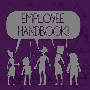 显示员工手册的书写笔记规章制度和公司政策的商业概念人说话和分享彩色语背景图片