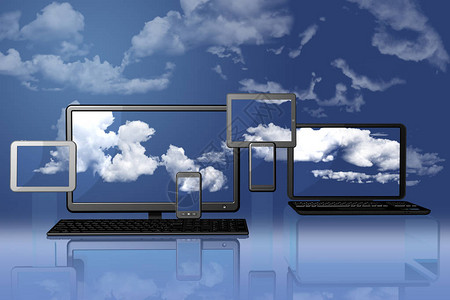电脑有背景和屏幕的电脑蓝天图片