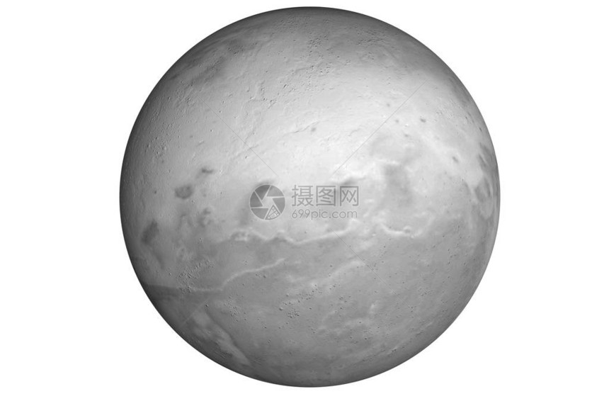 太阳系的灰色岩石行星Pluto被孤立图片