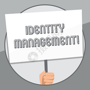 展示系统内个人身份管理的商业照片手持空白色标语牌背景图片
