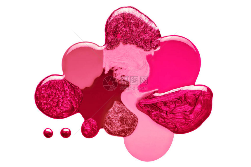 粉红色和红色指甲油在装有纤维的圆柱上的不同窗帘的艺术混合图片