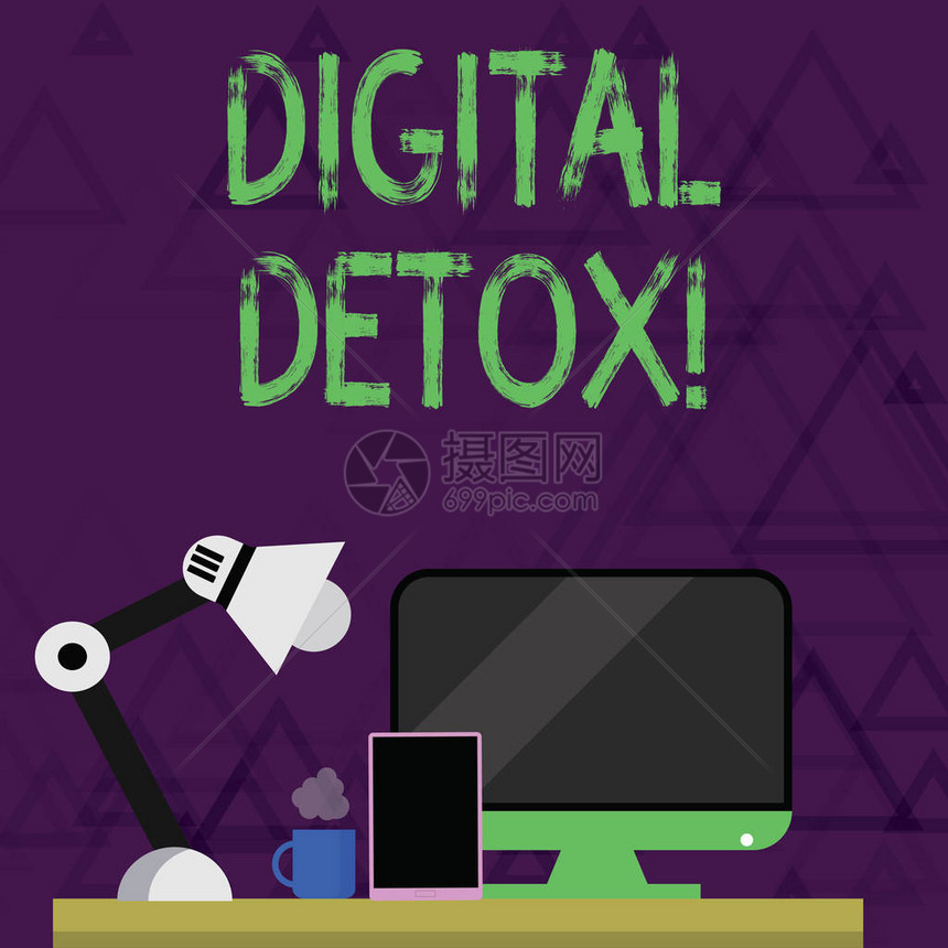 DigitalDetox在停止使用夜间班工人计算机平板和灯泡安排示范期间一段时期的商业概念10116图片