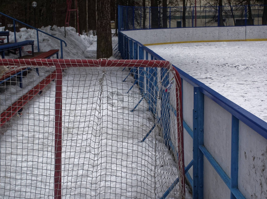 冬季在莫斯科冰球场图片
