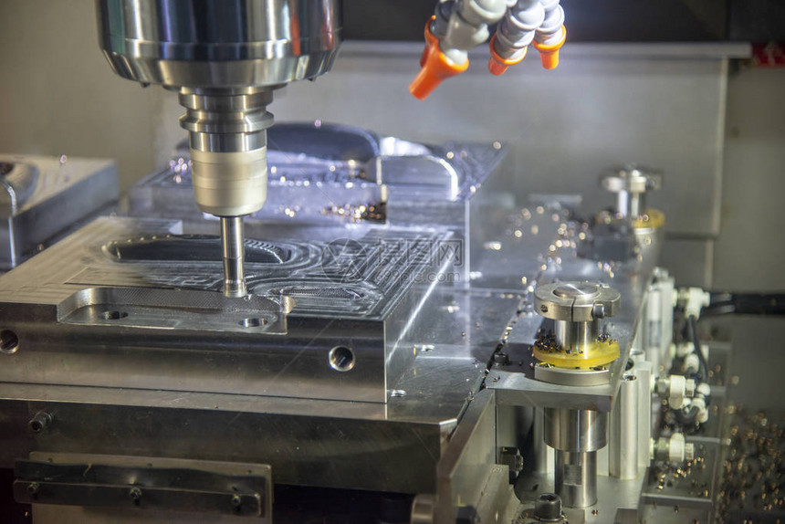 CNC机械加工中心使用指数型半径末端磨粉工具切割铸模部件CNC碾图片