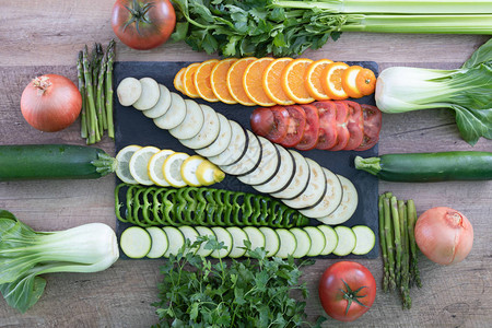 蔬菜彩虹顶视图图片