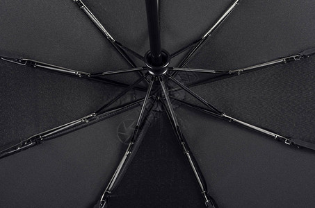 黑色防水和防风的黑色雨伞有玻璃纤维肋骨图片