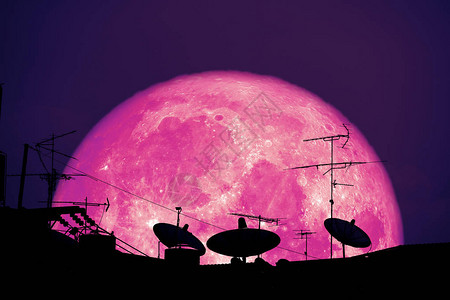 满草莓月球行星背着环影卫星天盘在屋顶上图片