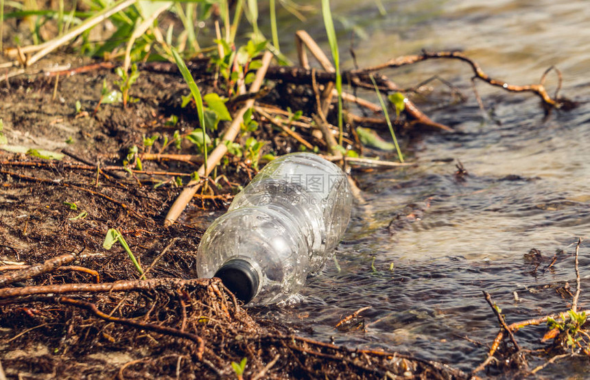 密西比河上的旧塑料瓶图片