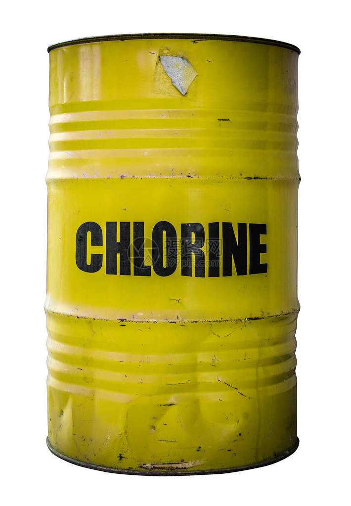 危险化学品氯的一个孤立的黄图片