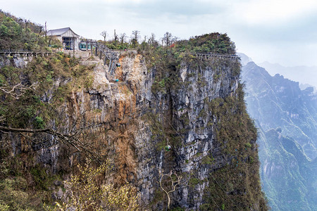 湖南Zhangjiajie天门山天文徒步旅行者图片