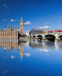 BigBen和议会众议院伦敦英国大桥上背景图片