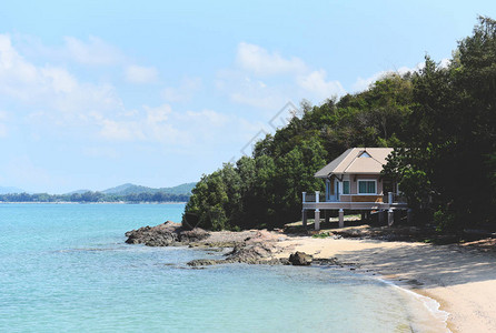 海滨别墅海景滩夏季背景海洋和图片