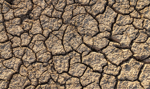 棕色干燥沙漠地面土壤带裂图片