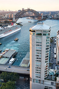 澳大利亚悉尼日落时市港天图片