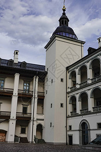 立陶宛维尔纽斯立陶宛博物馆的入口和立背景图片