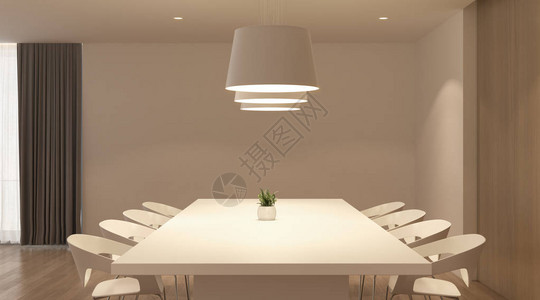 白色现代奢侈房和厨房与餐桌套餐家庭时间概念温暖的室内木料设计图片