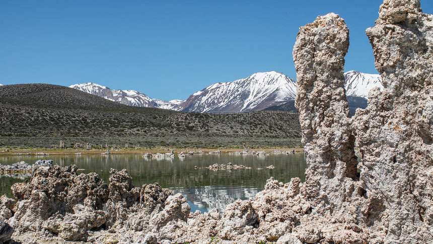 莫诺湖和山地图片