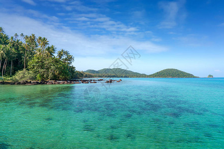 背景或墙纸的异国情调的热带海滩景观暑假旅游度假目的地概图片