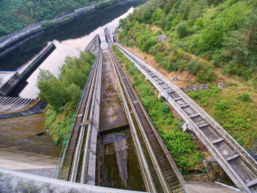 Orlik大坝建筑的具体混凝土部分捷克图片