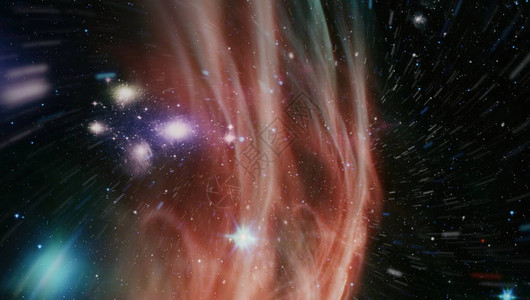 远离地球的许多光年的深空中的恒星场和星云这个图像由美国航天图片