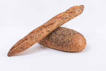 自制面包法式长棍面包和麦片面图片