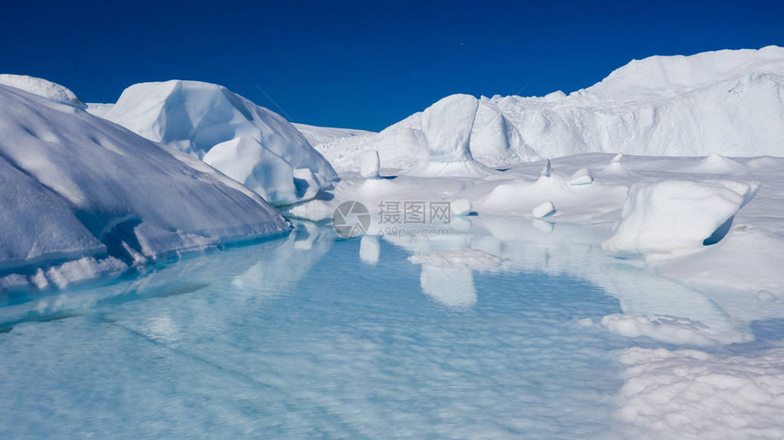 飞越冰山和近距离拍摄冰有解冻痕迹的冰山表面全球变暖现象的研究世界海洋中的图片