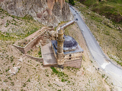 伊沙克土耳其Dogubayazit区IshakPasha宫附近土耳其亚洲Dogubayazit区的清真寺EskiBayezidCa背景
