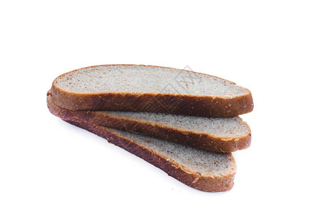 燕麦面包切片在白色图片