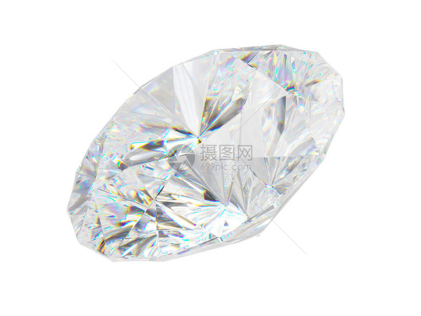 在白色背景上隔开的大钻石晶角视图3图片