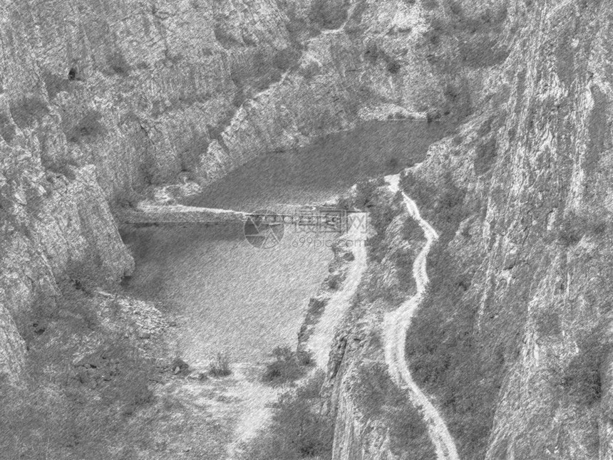 Dolomite采矿业的古老采石场图片