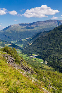 挪威Myrkdalen和Vik之间挪威风景路线高卢尔夫杰莱特图片