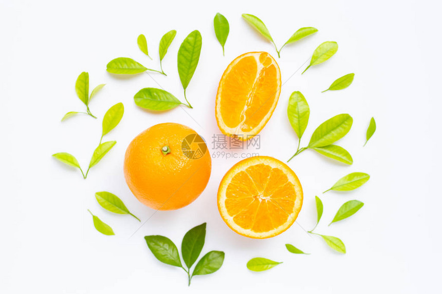 高维生素C果汁和甜新鲜橙子水果图片