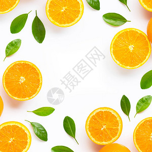 由新鲜柑橘柠檬水果制成的框架图片