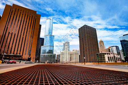 美国伊利诺伊州芝加哥市中心区街图片