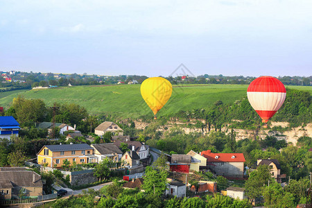 农村热气球观图片
