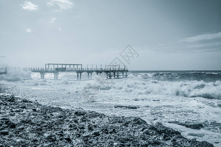 黑海巴统阿加拉海上的桥黑色自然景观海上大图片