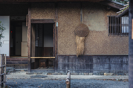 日本京都农村前门的日本老古传统风格图片