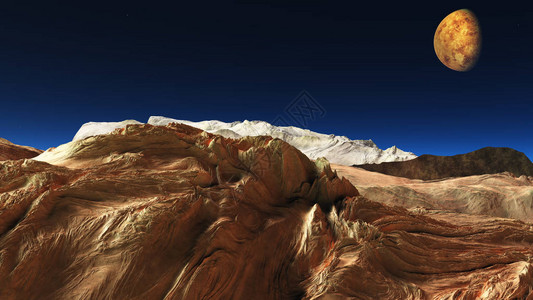 空间火星地形空中拍摄图片