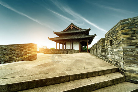 几百年前的古城墙浙江绍兴背景图片