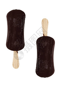 两个冷巧克力冰淇淋孤图片