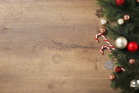 节庆圣诞节装饰木制背景平地图片